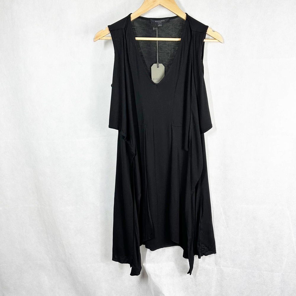 All Saints Jayda Jersey Tunic Soft Knit Dress Size Small Black